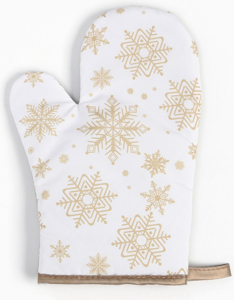 Изображение товара Рукавица-прихватка Доляна Снежинки золотые / 9446098