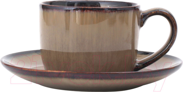Изображение товара Чашка с блюдцем Gipfel Terra 51985 (коричневый)