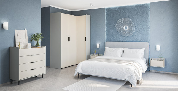 Изображение товара Прикроватная тумба Мебель-Неман Модена МН-048-06-Ц2 (персидский жемчуг/лунный камень)