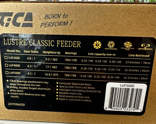 Изображение товара Катушка безынерционная Tica Lustre Classic Feeder LUF3000 7+1bb 4.9:1 / 143950