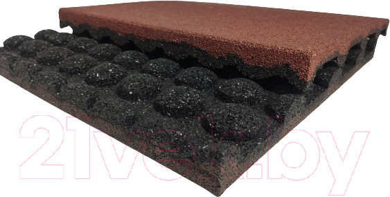 Изображение товара Резиновая плитка Rubtex Mats Games 1000x1000x30 рельеф (красный)