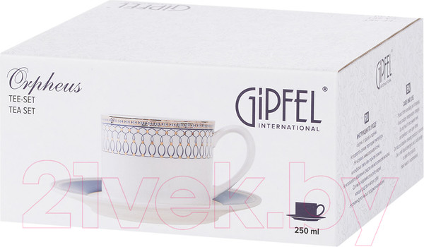 Изображение товара Чашка с блюдцем Gipfel Orpheus 51559 (белый/синий)