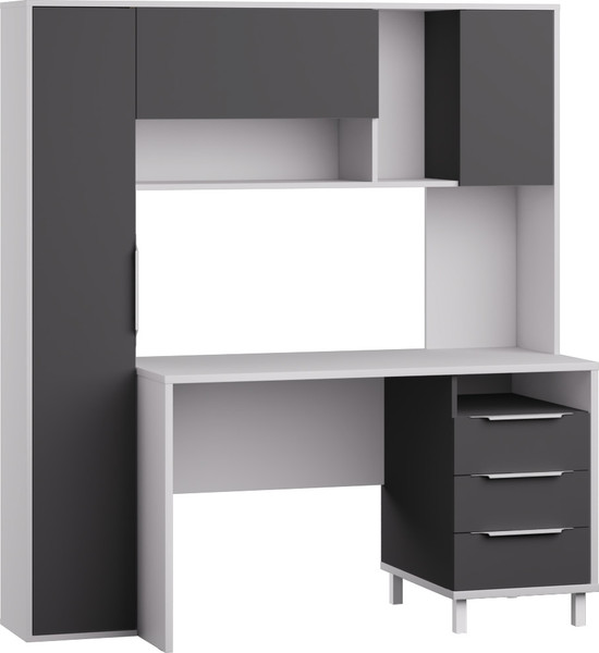 Изображение товара Письменный стол Mobi Комфорт 12.95 N (белый премиум/серый шифер)