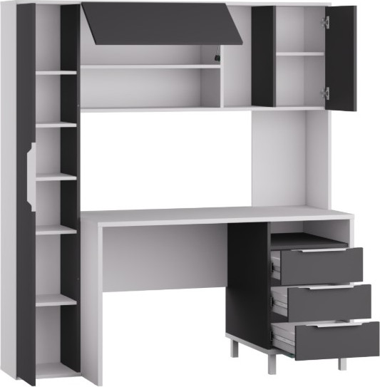 Изображение товара Письменный стол Mobi Комфорт 12.95 N (белый премиум/серый шифер)