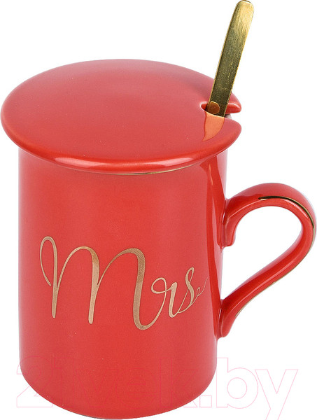 Изображение товара Кружка с ложкой Nouvelle Mrs / 1060064-1 (красный)