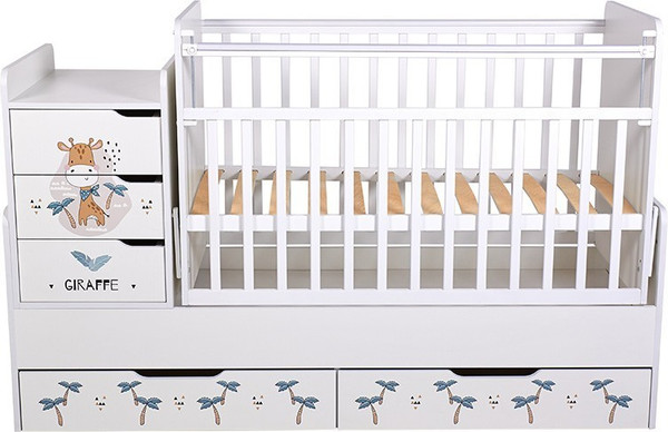 Изображение товара Детская кроватка Фея 1100 Жирафик / 0001033.9.16 (белый)