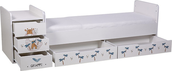 Изображение товара Детская кроватка Фея 1100 Жирафик / 0001033.9.16 (белый)