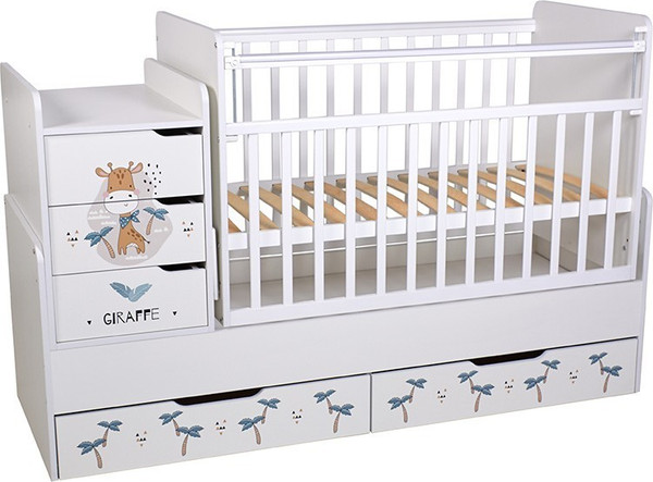 Изображение товара Детская кроватка Фея 1100 Жирафик / 0001033.9.16 (белый)