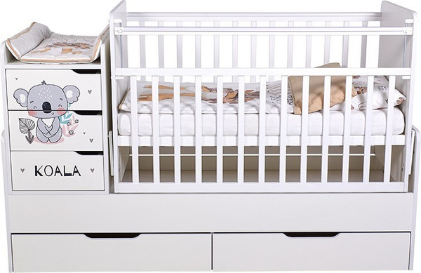 Изображение товара Детская кровать-трансформер Фея 1100 Коала / 0001033.9.17 (белый)