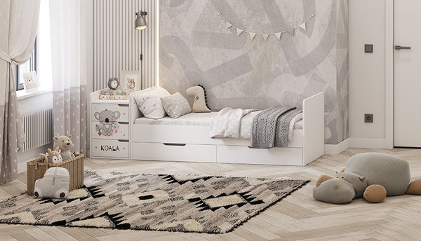 Изображение товара Детская кровать-трансформер Фея 1100 Коала / 0001033.9.17 (белый)