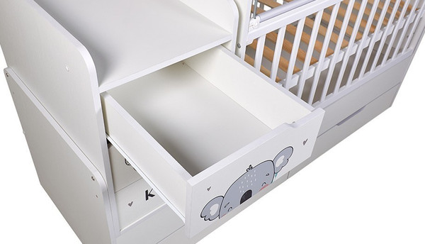 Изображение товара Детская кровать-трансформер Фея 1100 Коала / 0001033.9.17 (белый)