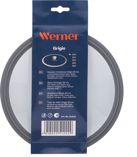 Изображение товара Крышка стеклянная Werner Grigio 51222 (серый)