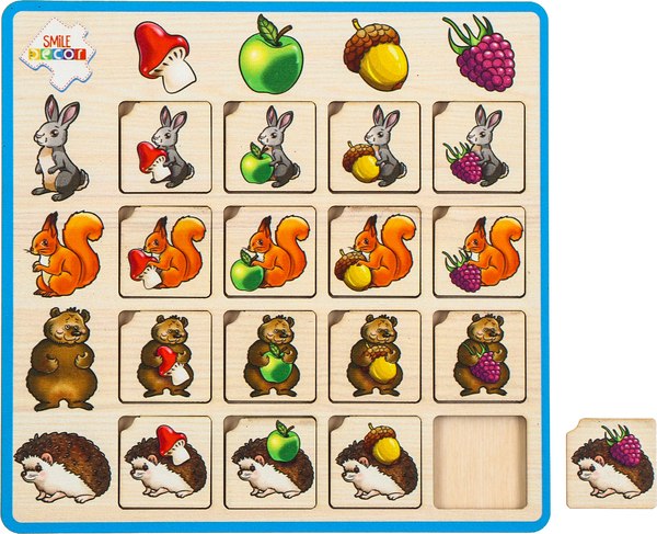 Изображение товара Развивающая игра Smile Decor Головоломка. Лесные запасы / 10549072