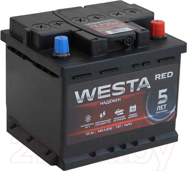 Изображение товара Автомобильный аккумулятор Westa 6СТ-50 VLR Euro П240063 (50 А/ч)