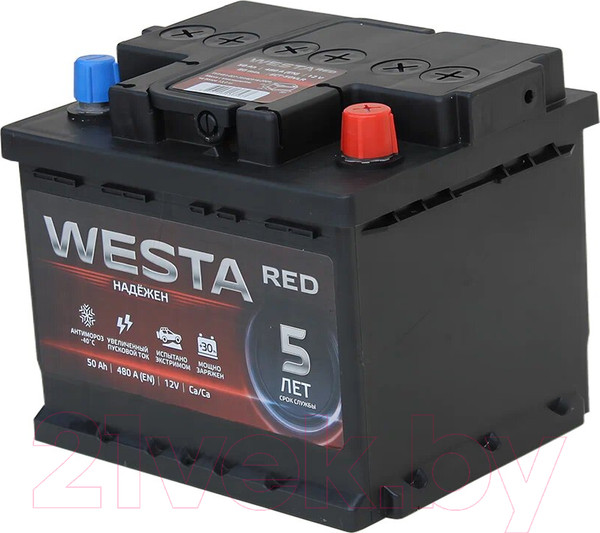 Изображение товара Автомобильный аккумулятор Westa 6СТ-50 VLR Euro П240063 (50 А/ч)
