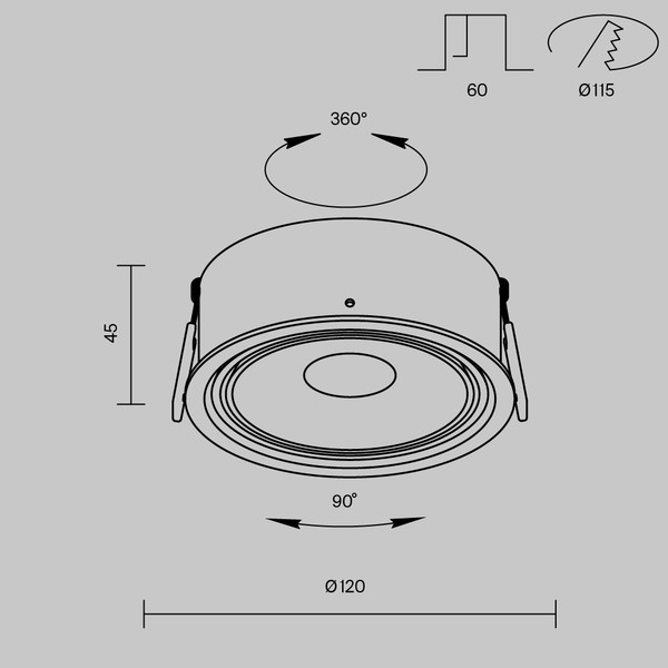 Изображение товара Точечный светильник Maytoni Downlight DL060-9W3-4-6K-B