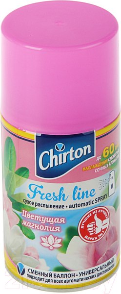 Изображение товара Сменный блок для освежителя воздуха Chirton Чиртон Фреш Лайн Цветущая Магнолия (250мл)