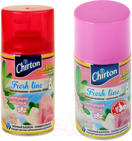 Изображение товара Сменный блок для освежителя воздуха Chirton Чиртон Фреш Лайн Цветущая Магнолия (250мл)