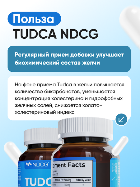 Изображение товара Пищевая добавка NDCG Tudca / ND-4670 (60 капсул, 500мг)