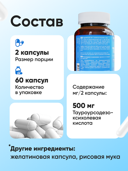 Изображение товара Пищевая добавка NDCG Tudca / ND-4670 (60 капсул, 500мг)