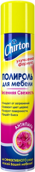 Изображение товара Полироль для мебели Chirton Антипыль Весенняя свежесть (300мл)