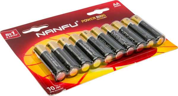 Изображение товара Комплект батареек Nanfu Щелочные AA (10шт)