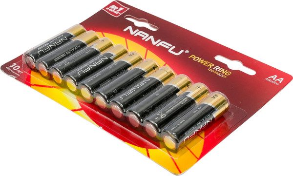 Изображение товара Комплект батареек Nanfu Щелочные AA (10шт)