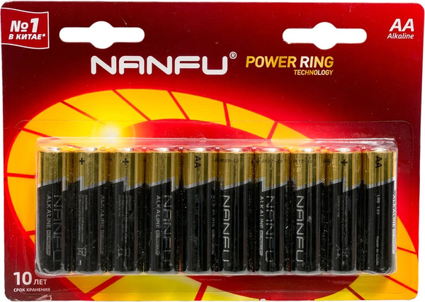Изображение товара Комплект батареек Nanfu Щелочные AA (10шт)