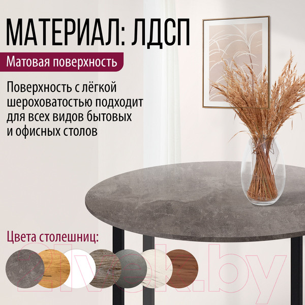 Изображение товара Столешница для стола Millwood D1000x18 (бетон)