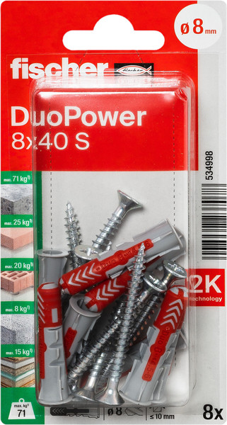 Изображение товара Дюбель универсальный FISCHER UX 10х60 R с бортом / 90871f (6шт)