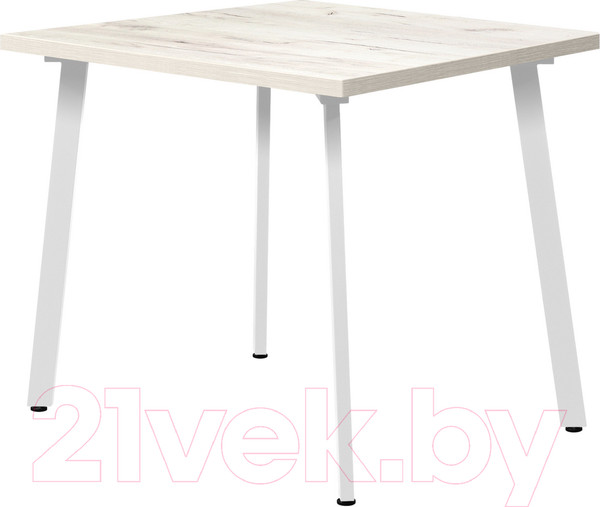 Изображение товара Обеденный стол Millwood Шанхай 90x90x75 (дуб белый Craft/металл белый)