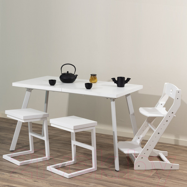 Изображение товара Обеденный стол Millwood Ванкувер 120-152x70x75 (белый/металл белый)