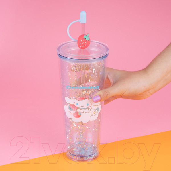 Изображение товара Многоразовый стакан Miniso Sanrio characters Strawberry collection 9258 (с трубочкой)