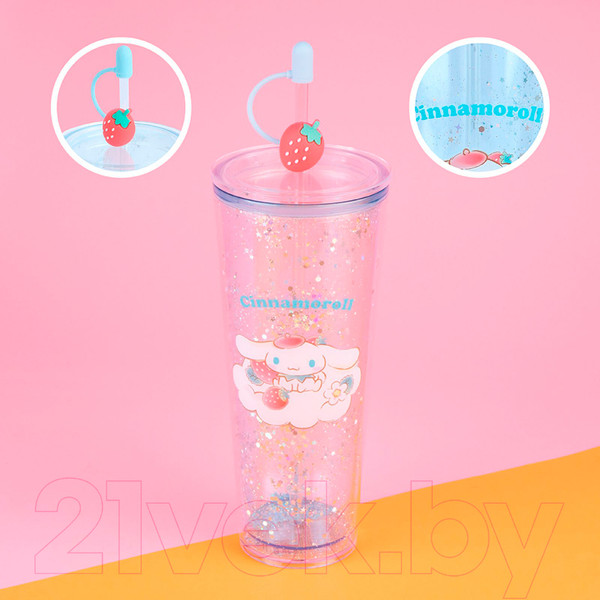 Изображение товара Многоразовый стакан Miniso Sanrio characters Strawberry collection 9258 (с трубочкой)