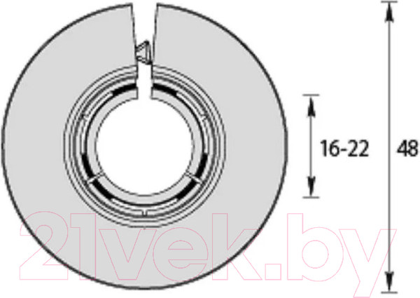 Изображение товара Розетта напольная Ideal Ф16-22мм 303 Венге темный (2шт, флоупак)