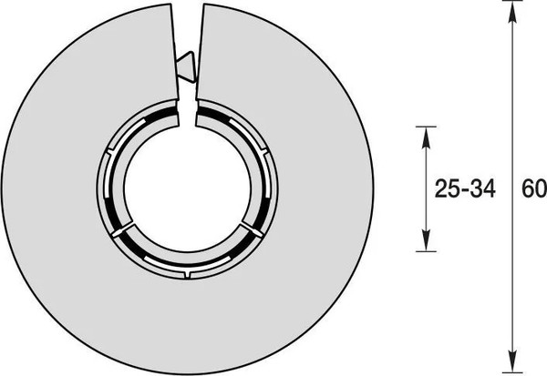 Изображение товара Розетта напольная Ideal Ф25-34мм 081 Металлик серебристый (2шт, флоупак)