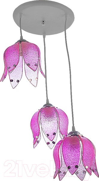 Изображение товара Люстра Aitin-Pro НСБ 01-3x60-101 / 90/3CA (серый/розовый)