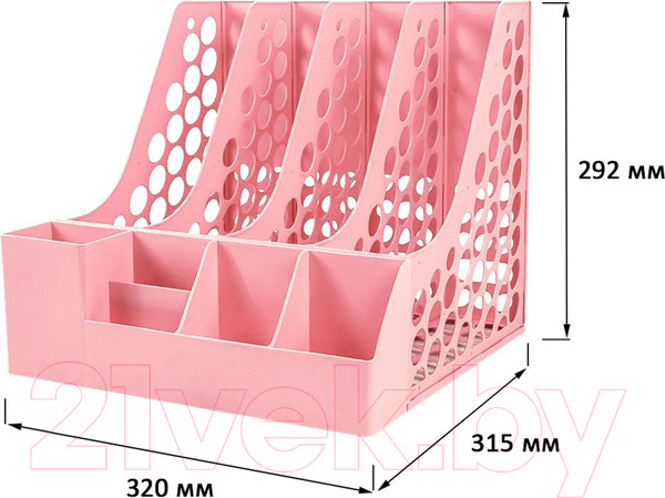 Изображение товара Органайзер настольный Hua Jie H60178 (розовый)