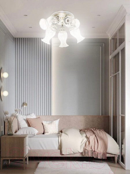 Изображение товара Люстра Aitin-Pro НПБ 02-5х40-102 / GH90670/5 (белый/золотая патина)