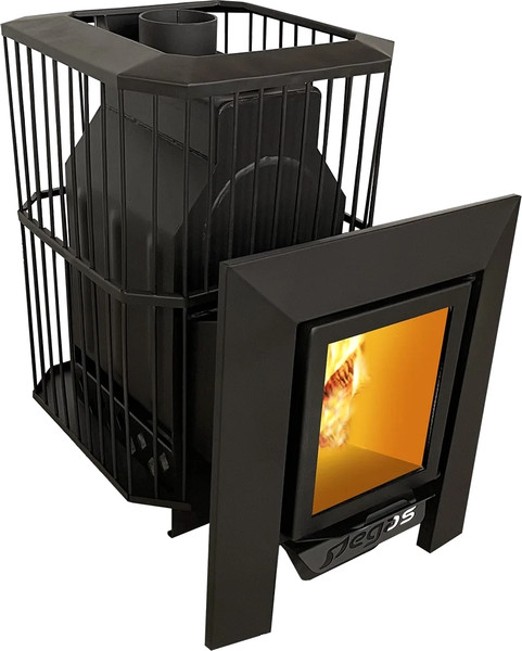 Изображение товара Печь-каменка Пегас 16 эконом со стеклом сетка (короткая топка)