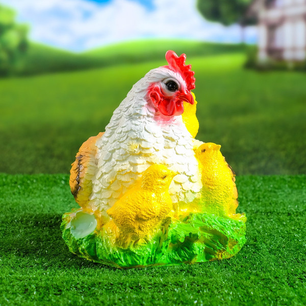 Изображение товара Фигурка для сада Хорошие сувениры Курица наседка с цыплятами пестрая / 3242425