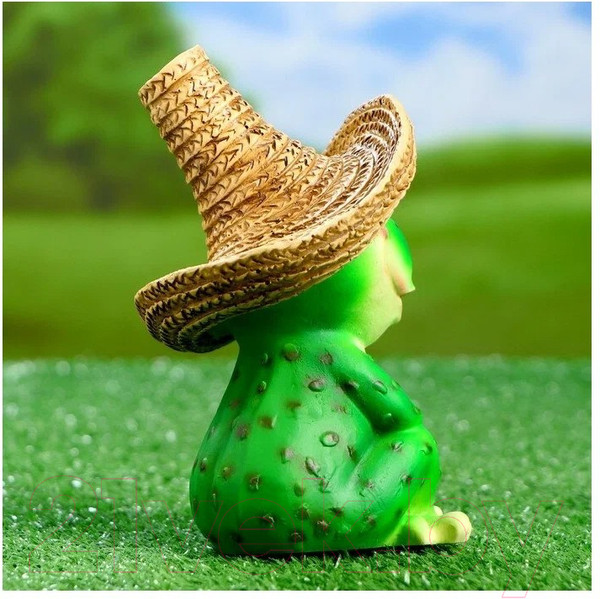Изображение товара Фигурка для сада Хорошие сувениры Лягушка в соломенной шляпе / 4793743