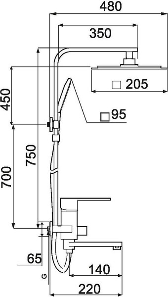 Изображение товара Душевая система со смесителем РМС SL144-009DK