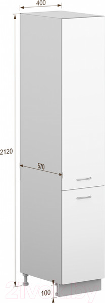 Изображение товара Шкаф-пенал кухонный Кортекс-мебель Корнелия Лира НШП40 (антрацит)