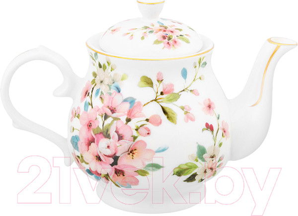 Изображение товара Заварочный чайник Elan Gallery Яблоневый цвет на белом / 420570 