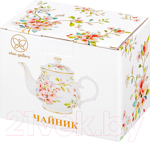 Изображение товара Заварочный чайник Elan Gallery Яблоневый цвет на белом / 420570 