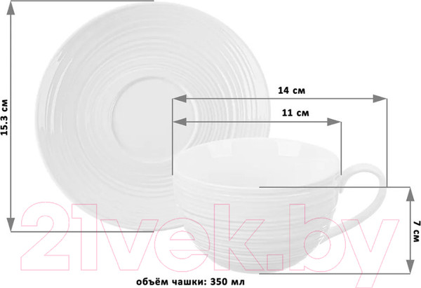 Изображение товара Чашка с блюдцем Elan Gallery Шелк / 950300