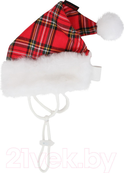 Изображение товара Шапка для животных Puppia Santa / PDDF-SH23-CR-M (красная клетка)