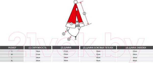 Изображение товара Шапка для животных Puppia Santa / PDDF-SH23-RD-XL (красный)