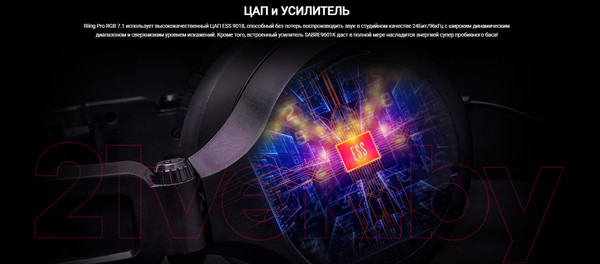 Изображение товара Наушники Thermaltake Riing Pro RGB 7.1 / GHT-RPR-DIECBK-29